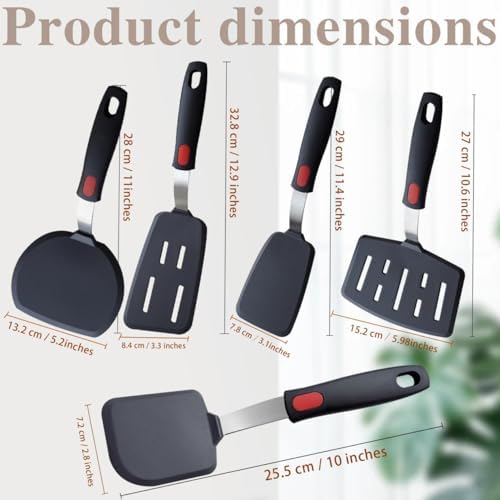 5-Pack Silicone Spatula Turner Set