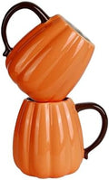 Halloween Pumpkin mugs Set Of 2-25oz Large Ceramic Pumpkin Cups