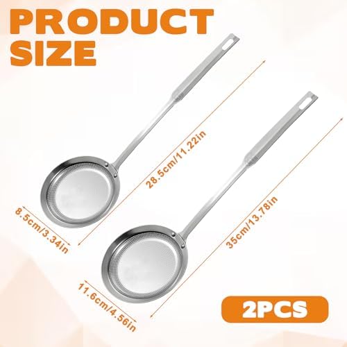 2 Pack Fine Mesh Stainless Steel Colander Filte Grease Foam Extra Fine