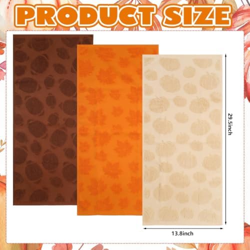 JarThenaAMCS 3Pcs Fall Football Hand Towels Pumpkin Maple Leaf