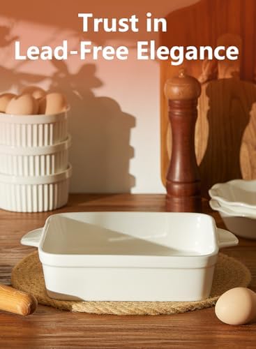 Sweese 8x8 inch Square Porcelain Baking Dish with Double Handles