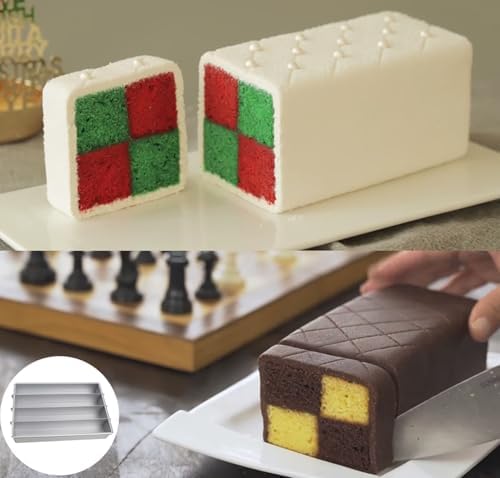 10x6in Battenberg Cake Pan Detachable, Food-grade Battenburg