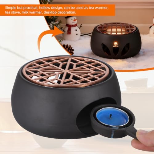 Japanese Ceramic Teapot Warmer Base with Candle Holder for Tea Kettles