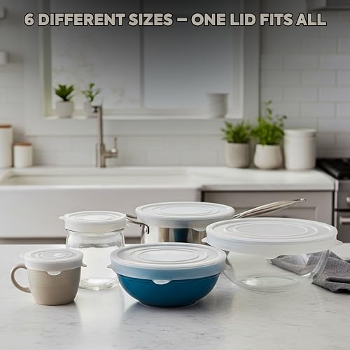 Silicone Stretch Lids, 6 Pack, Airtight Bowl Covers