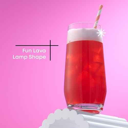 JoyJolt Gwen 18.5 oz Highball Glasses, 4pc Tall Glass Sets. Lead-Free