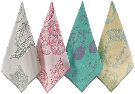 sea me at home Dish Towels for Kitchen, Jacquard Tea Towel Set