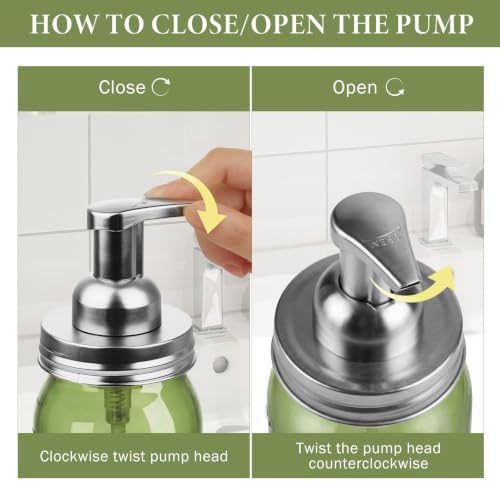 Amolliar Plastic Mason Jar Foaming Soap Dispenser Pump Lid