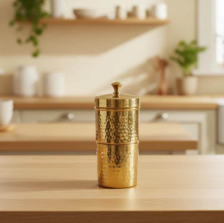NATRIEL Traditional Brass Filter Coffee Maker