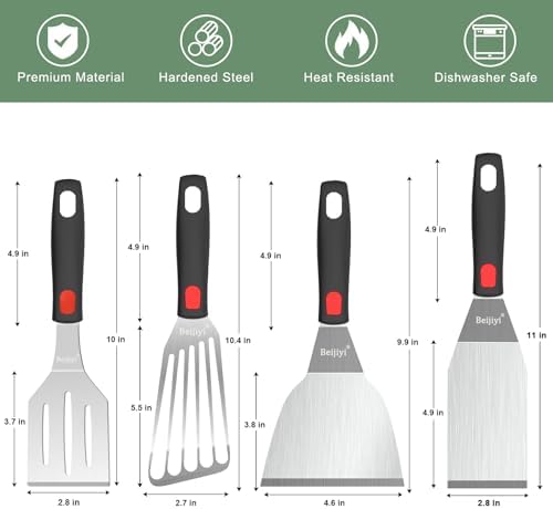 Beijiyi 4-Piece Stainless Steel Spatula Set