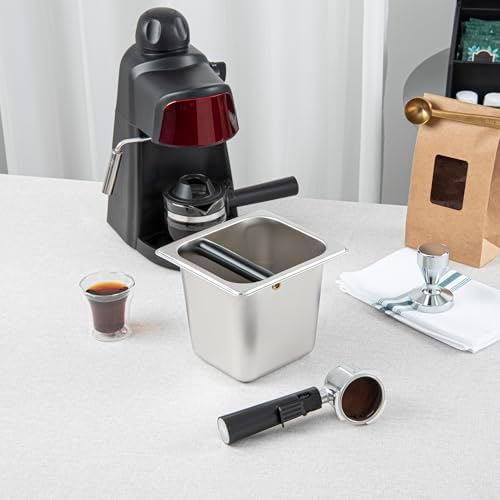 Restaurantware Espresso Knock Box - 1 Case - 6" Inch Deep Stainless