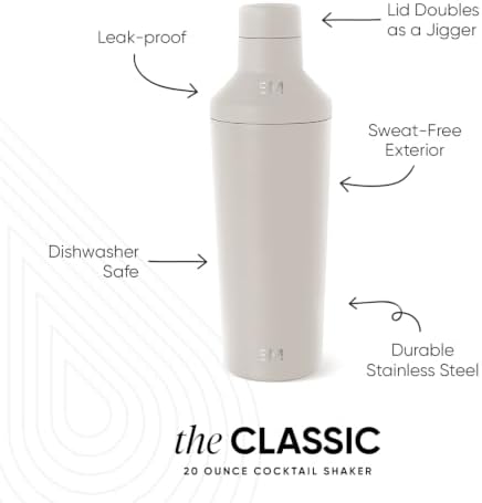 Simple Modern Cocktail Shaker Set with Jigger Lid | Stainless Steel