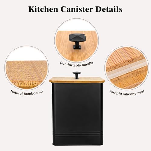 Set of 3 Metal Kitchen Canisters