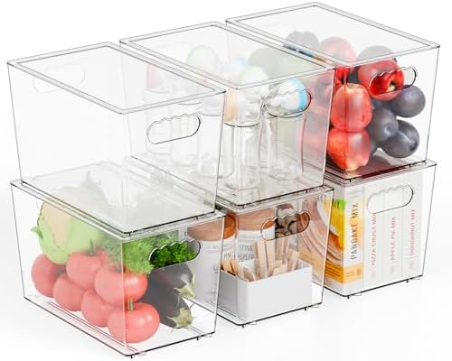 Yieach 6 Pack Large Clear Storage Bins with Lids