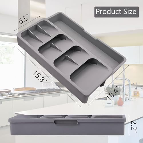 Plastic Expandable Silverware Drawer Organizer