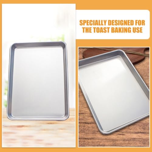 2pcs Rectangular Cake Baking Sheet Pan Aluminum Alloy Non-stick