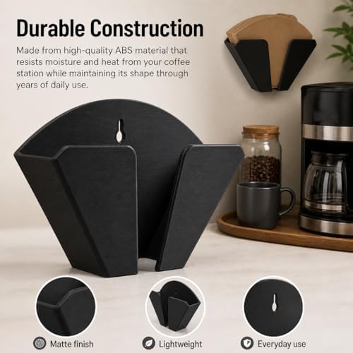 SplashNColor Coffee Filter Holder Wall Mount Storage – Space-Saving