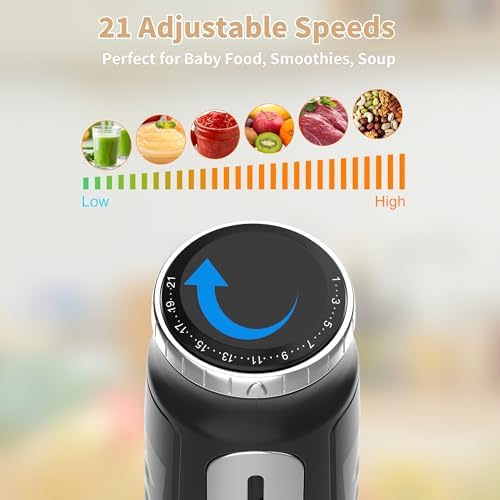 Toogel 4-in-1 Cordless Immersion Blender, 21-Speed, 3-Angle Adjust