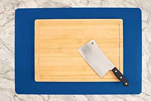 GASARÉ Silicone Counter Mats, Set of 2, 25 x 17 Inches, Blue