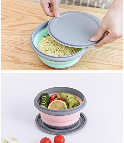 Folding Bowl, Portable Silicone Collapsible Travel Bowl Foldable Salad