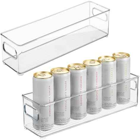 iDesign Stackable Fridge Bin with Handles, Set of 2, Clear