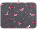 OTVEE Pink Wing Art Dish Drying Mat for Kitchen Counter Absorbent Heat