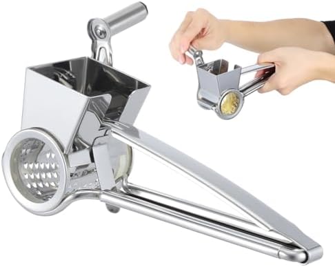 PRETYZOOM Stainless Steel Manual Rotary Cheese Grater