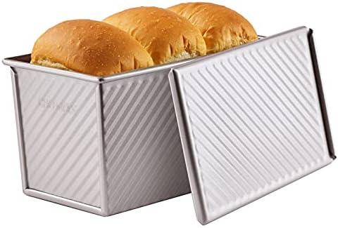 CHEFMADE Pullman Loaf Pan with Lid, 1Lb Dough Capacity Non-Stick