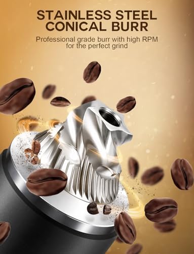 Burr Coffee Grinder, 60 Grind Settings, LCD Timer