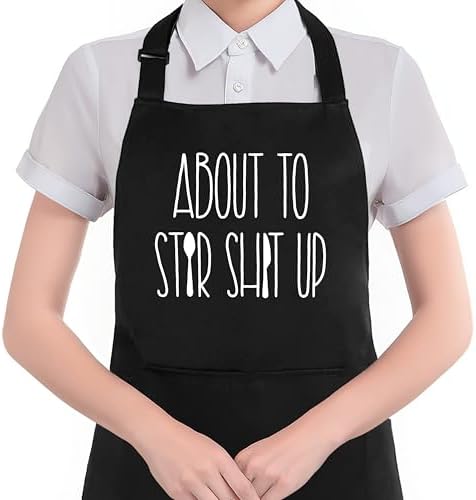 Funny Kitchen Apron with Pockets, Gifts for Chefs Cooks, Gifts for