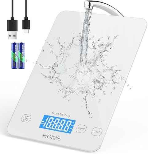 KOIOS USB Rechargeable Food Scale, 33lb/15Kg Kitchen Scale Digital