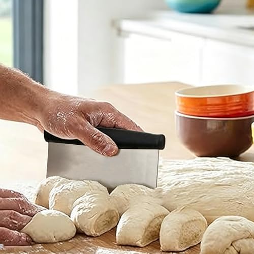 Multi-Purpose Bench Scraper & Chopper: Stainless Steel Dough Cutter