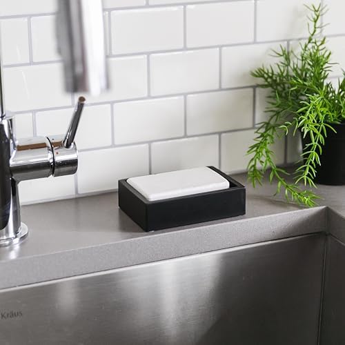 Yew Design Matte Black Square Soap Dish