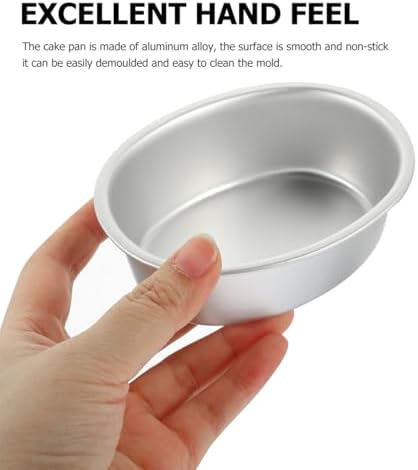 Luxshiny Oval Cake Pan Set of 4 Nonstick Aluminum Alloy Cake Baking