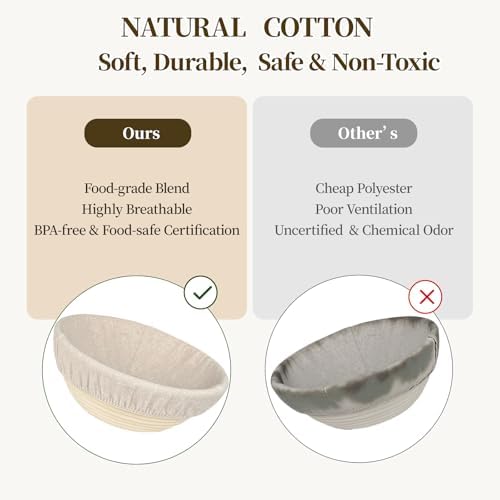 Banneton Bread Proofing Basket Set of 2, 9 Inch