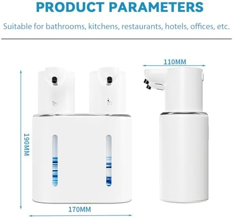Double Automatic Soap Dispenser, 27oz Foaming+Liquid Soap Dispenser, 4