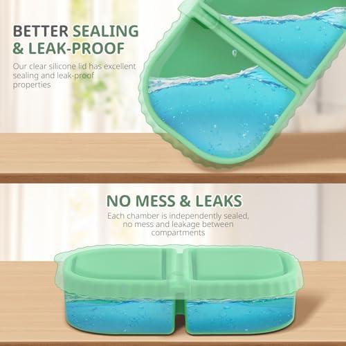 3 Pack Silicone Reusable Snack Containers with Lids for Kids Lunch