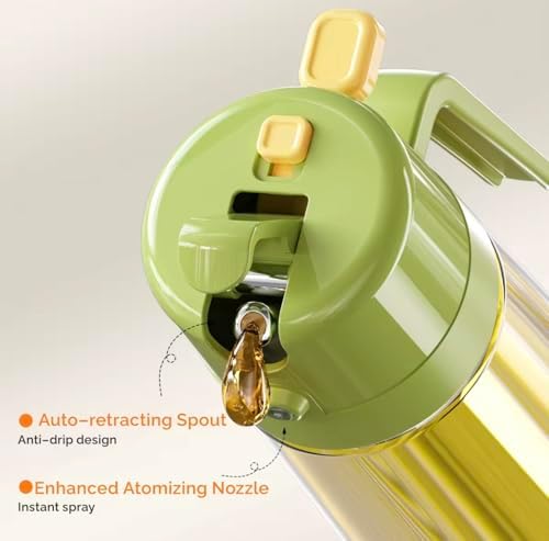 16oz/470ml Glass Olive Oil Sprayer, Green