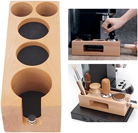 Wooden Coffee Tamping Station, Wood Coffee Filter Tamper Holder Wooden