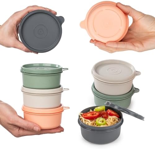 CHEDI Small Food Containers with Lids, Round 9 oz 8-Pack(16-Piece)