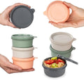 CHEDI Small Food Containers with Lids, Round 9 oz 8-Pack(16-Piece)