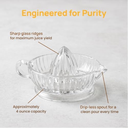 Glass Lemon Citrus Juicer Reamer