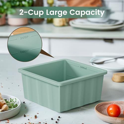 Silicone Freezer Tray for Soup Ice Cubes: 2-Cup Freezing Trays with