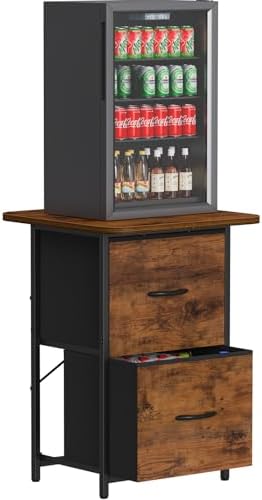 Snughome Mini Fridge Stand with Storage, Mini Fridge Cabinet Small