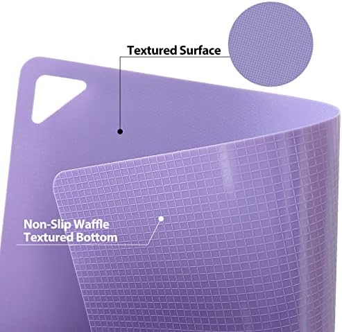 WK Flexible Plastic Cutting Boards for Kitchen, Cutting Board Mats Set