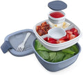 Bentgo Salad Container, Lunch Bowl with 4-Compartment Toppings Tray