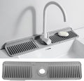 24" Silicone Faucet Mat for Kitchen Sink, 7° Slope, Dark Gray
