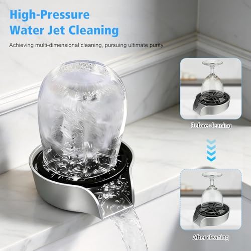 Glass Rinser for Kitchen Sink with Pull-Out Spray