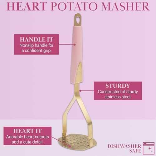 Paris Hilton Potato Masher, Heart-Shaped Stainless Steel Design
