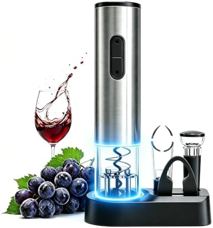 PEIPU Electric Wine Opener Set, Battery Operated 5-in-1 Wine Gifts for