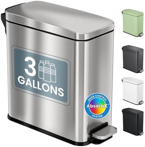 iTouchless 3 Gallon Bathroom Step Wastebasket